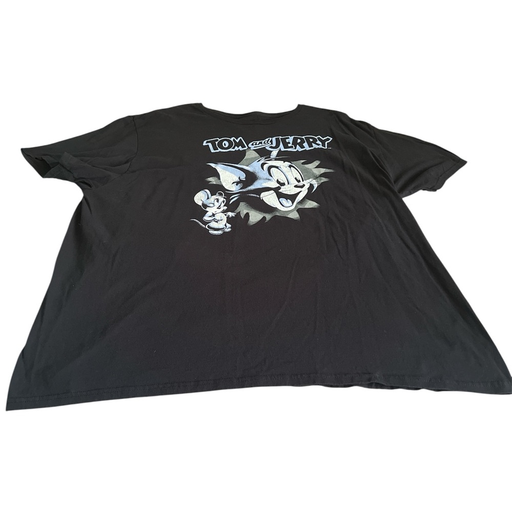 Tom and Jerry Black Graphic T-Shirt 3XL